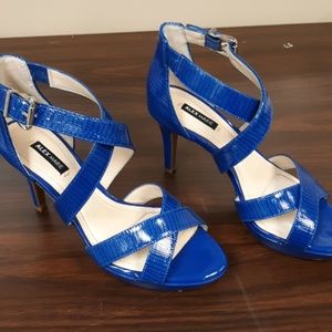 Blue Patent Leather Heels